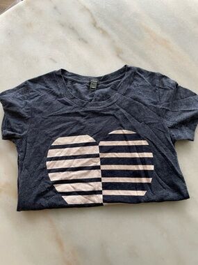 J. Crew women’s Navy Heart Stripe Tee size XXS
